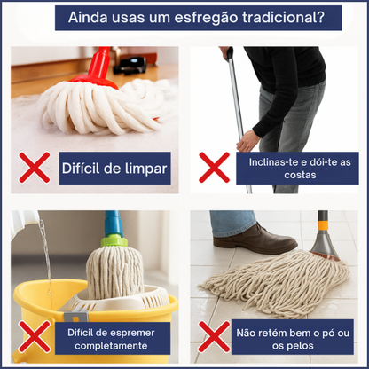 FácilMop™ – Mopa Autoescorrível Que Limpa Sem Esforço + 10 Recargas GRÁTIS